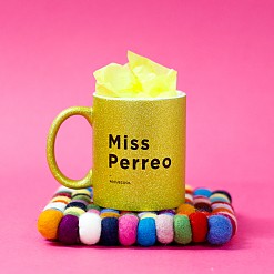 Tazza glitterata con messaggio reggaeton Miss Perreo