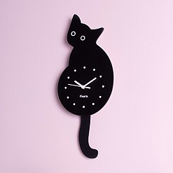 Orologio da parete con pendolo a forma di gatto