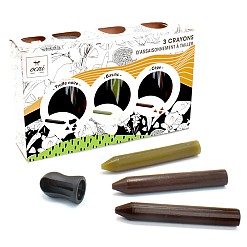 Scatola con 3 matite per condimento da grattugiare: tartufo nero, basilico e funghi