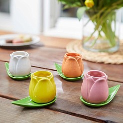 Set di tazze da caffè a forma di tulipano