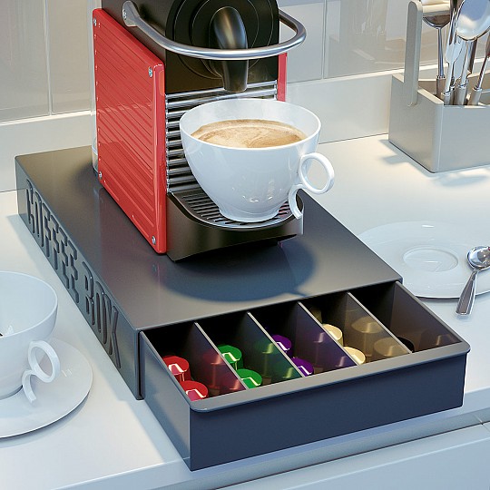Conservate le vostre varietà di caffè in capsule in questa scatola dal design minimalista.