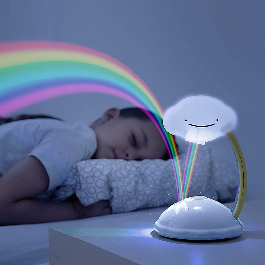 Un proiettore arcobaleno con luce LED che funge anche da luce notturna.