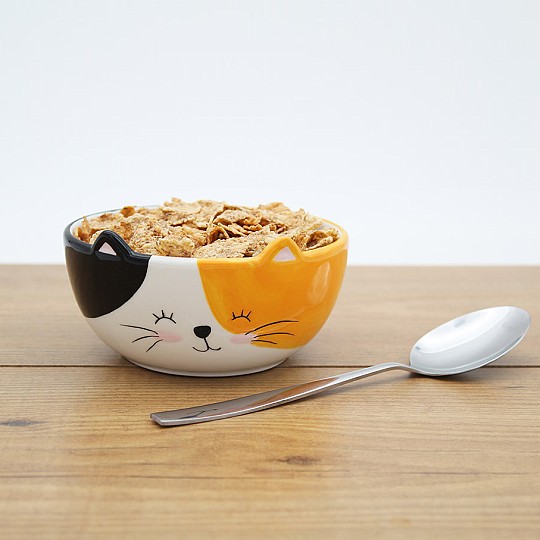 Ciotola per la colazione a forma di gattino calico