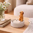 Originale portacandele con cane salsiccia