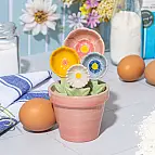 Cucchiai dosatori a forma di fiore con vaso da fiori