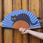 Ventaglio originale con gatto sdraiato
