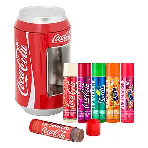 Classico barattolo con 6 balsami labbra Lip Smacker al gusto di Coca-Cola 