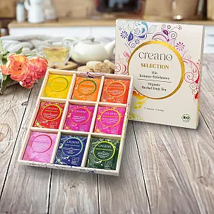 Confezione regalo con 27 bustine di tè biologico alle erbe e alla frutta