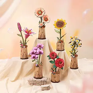 Kit per assemblare un fiore di legno