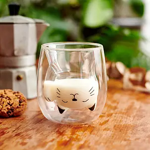 Glasito tazza da caffè a doppia parete gatto fortunato
