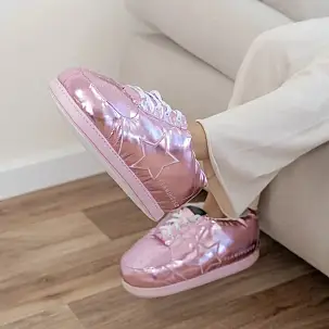Pantofole da casa giganti metallizzate