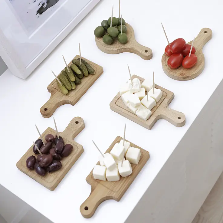 Set di sei tavolette per servire l'aperitivo