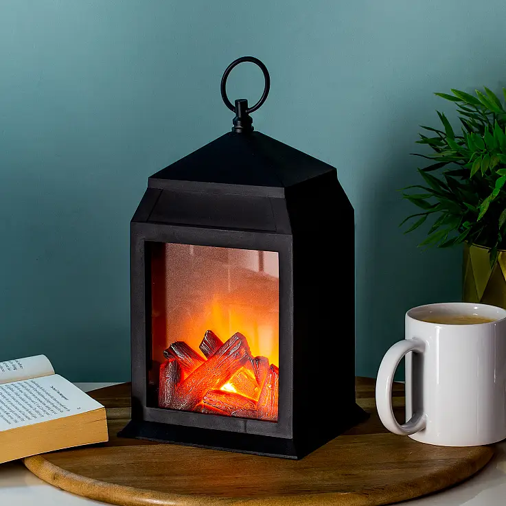 Lanterna con mini camino a led