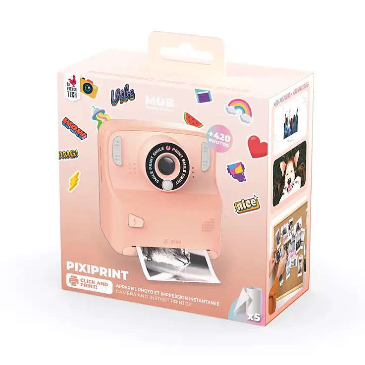 MOB Pixiprint Click & Print – Stampante Istantanea Turchese Per Foto In Meno Di 10 Secondi, Con 12MP E Giochi Inclusi