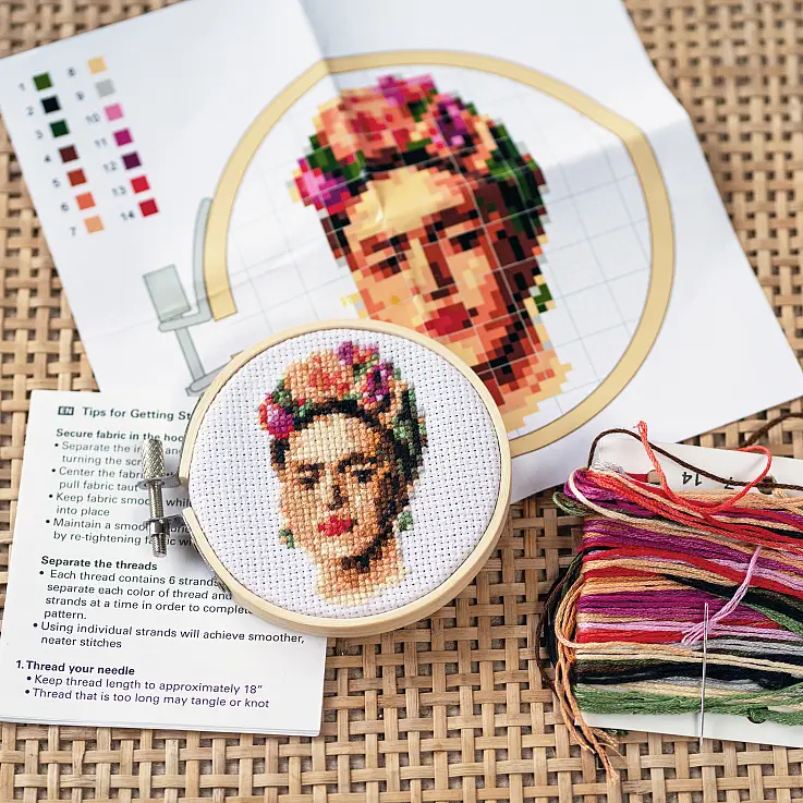 Mini kit punto croce Frida Kahlo