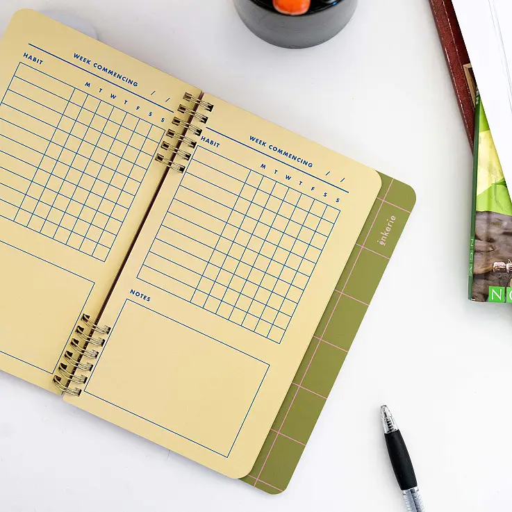 Con agenda settimanale, elenchi di cose da fare e marcatori di obiettivi